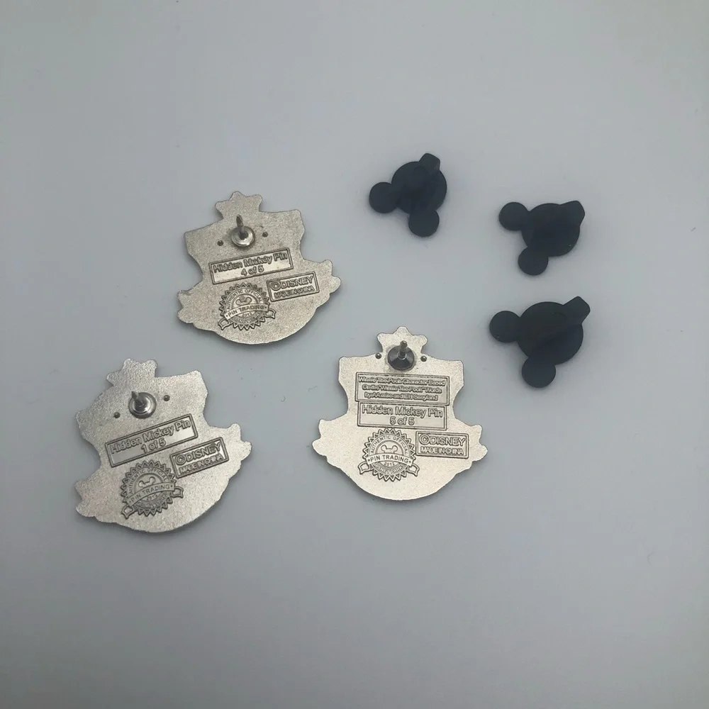 Bundle of 3 Disneyland Disney Official Trading Pins Hidden Mickey Crest Banners